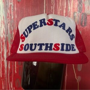 80s Red and White Superstars Southside Trucker Hat